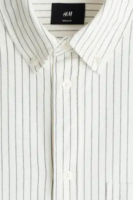 Chemise Oxford Regular Fit - Blanc/rayé — photo 5