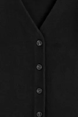 ROBE COURTE BOUTONNÉE EN MAILLE MILANO - NOIR — photo 4