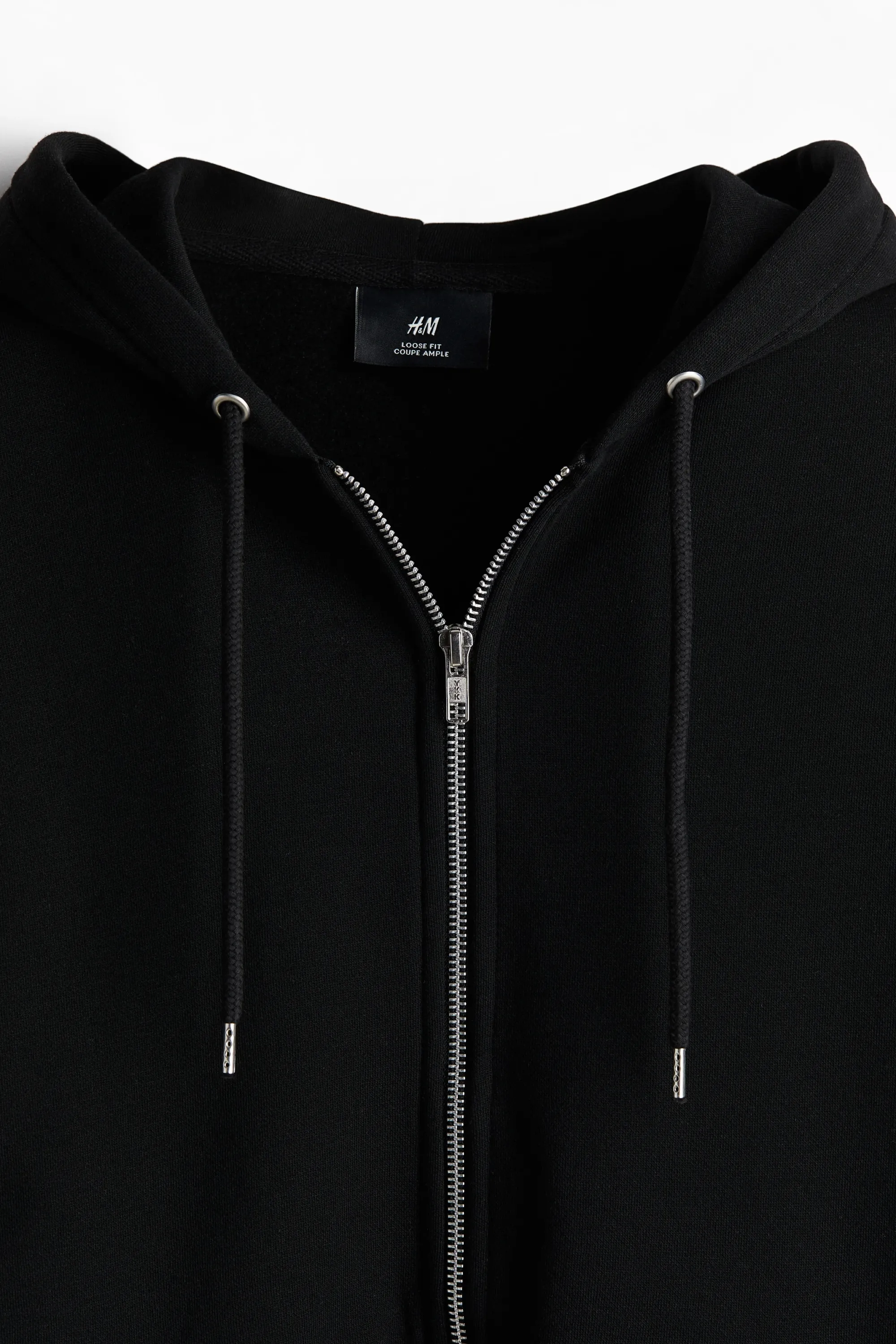 Veste zippée Loose Fit avec capuche - Noir