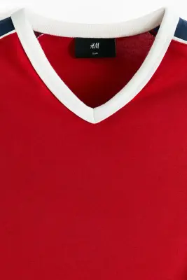Slim Fit T-shirt - Rouge/color block — photo 4