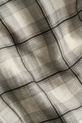 Blouse en lyocell mélangé avec panneau drapé - Beige clair/carreaux — photo 4