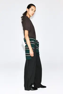 BLOUSE À PLIS NERVURÉS EN COTON - BRUN — photo 3