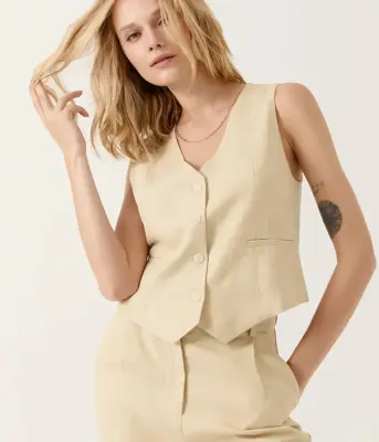 Artlove – Gilet Chine Beige — photo 2