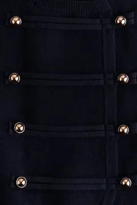 Gilet sans manches croisé en maille fine - Bleu marine — photo 5