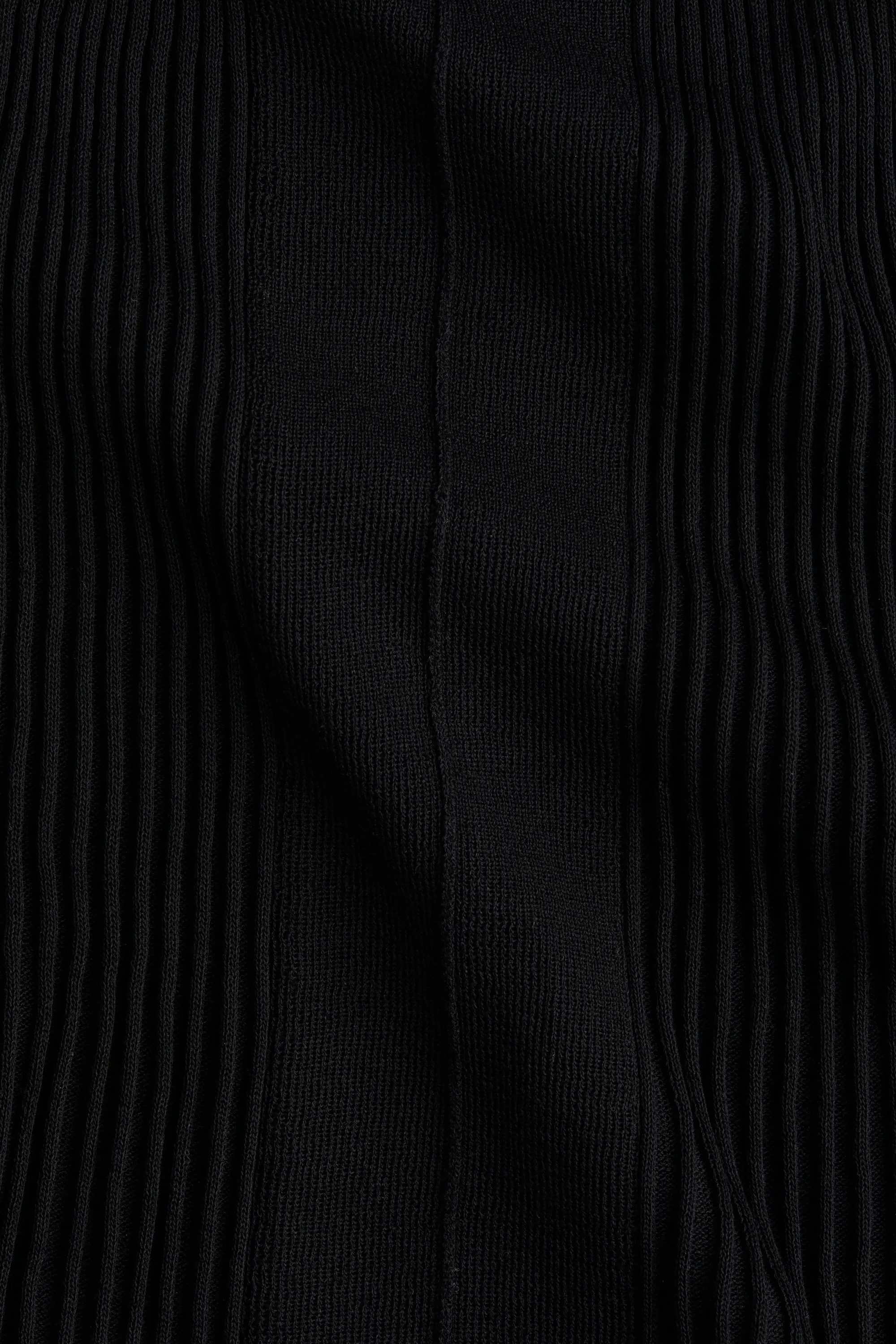 Robe évasée en maille côtelée - Noir
