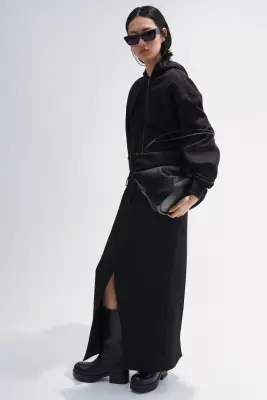 Hoodie zippé en coton - Noir — photo 3