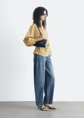 Blouse croisée en coton - Carreaux jaunes — photo 4