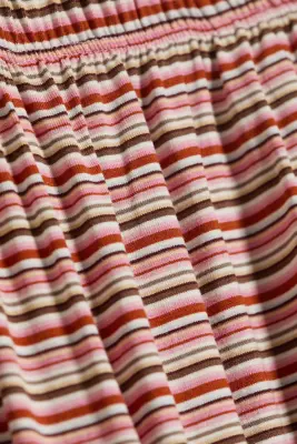 Pantalon en jersey taille basse coupe décontractée - Rose - Multi-rayures — photo 3