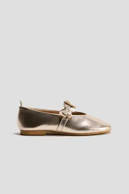 Ballerines avec applications - Doré — photo 1