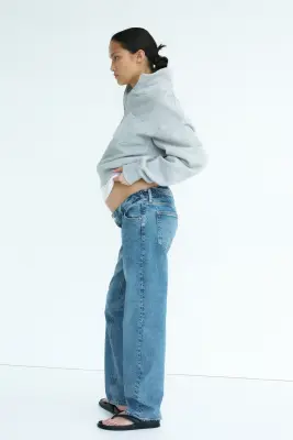MAMA Straight Low Waist Jeans - Bleu denim — photo 2