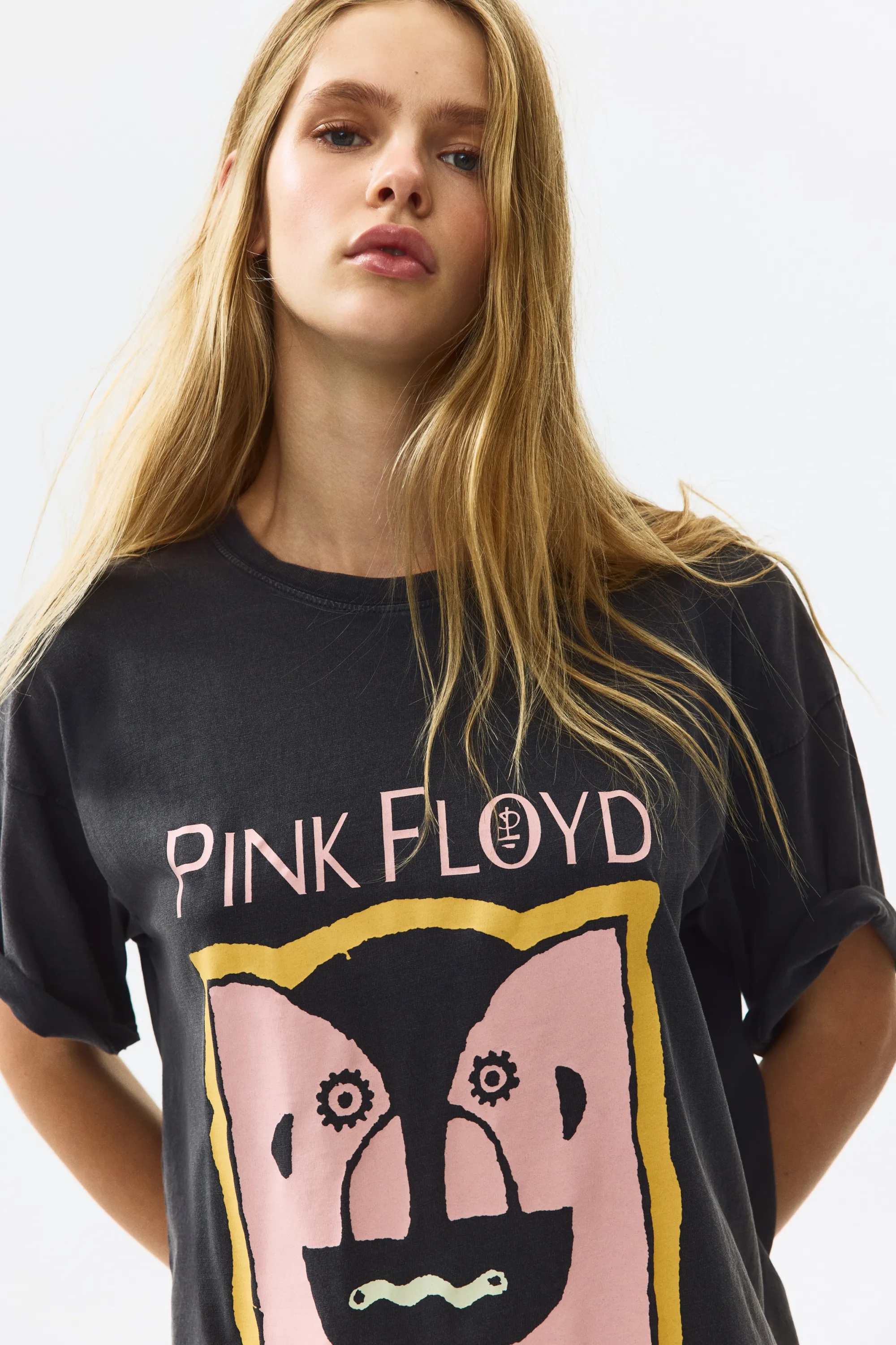 T-shirt oversize imprimé - Gris foncé/Pink Floyd