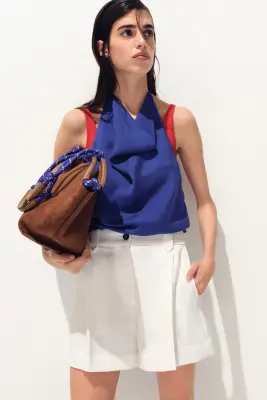 Short à plis - Blanc — photo 1