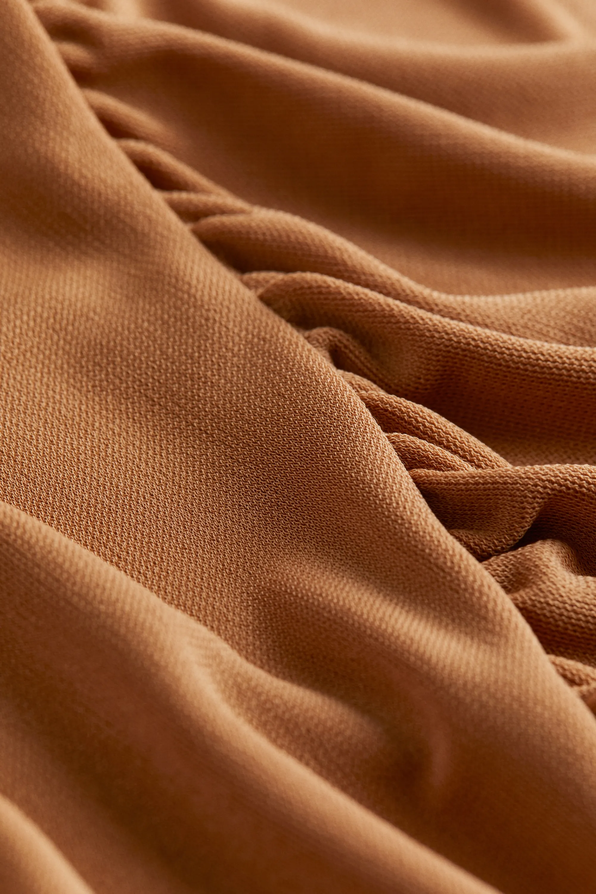 Robe en jersey à effet drapé - Marron