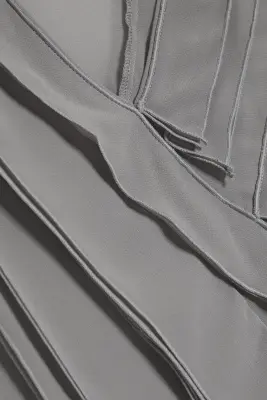 Robe drapée à col en V - Gris cendré — photo 3