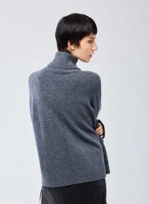 Pull Gris Col Roulé Manches Longues en Laine merinos — photo 5