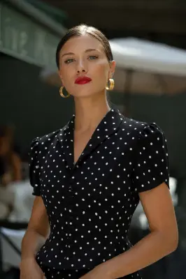 Andi Polka Dot Rayon Blouse — photo 3
