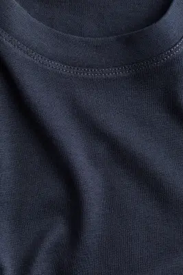 T-shirt en soie mélangée - Bleu marine — photo 3