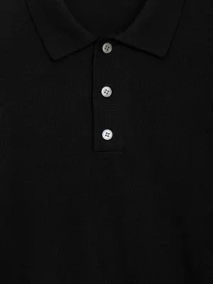 Polo en laine mérinos - Noir — photo 2