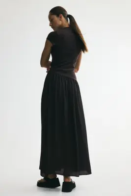 Robe asymétrique bi-matière - Noir — photo 3