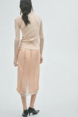 Top superposé en laine mérinos - Beige clair — photo 3