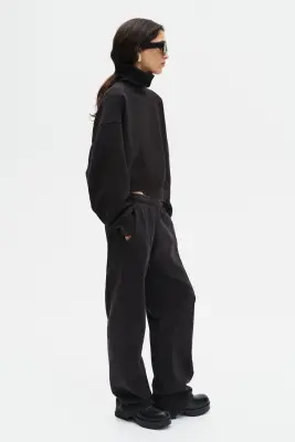Pantalon jogger en coton - Noir — photo 2