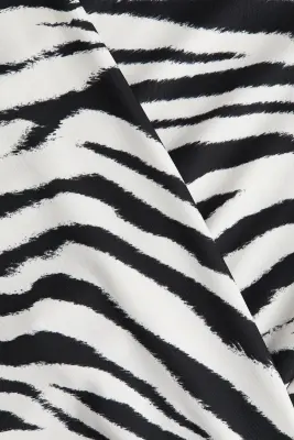 Robe en jersey à effet drapé - Blanc/motif zébré — photo 4