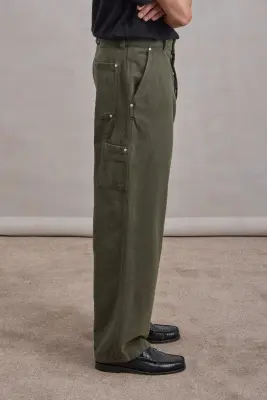 Pantalon 'Soft Painter Pants' - Vert Foncé — photo 5