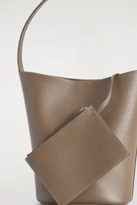 MINI SAC CABAS PARADIGM - CUIR - BRUN CLAIR — photo 3
