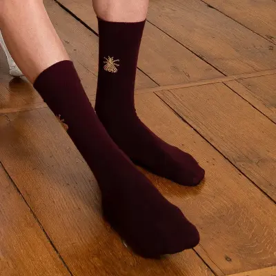 Mi chaussettes jersey L'Abeille Bordeaux — photo 1