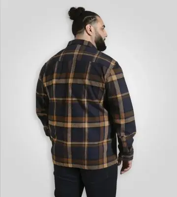 DUKE SURCHEMISE CARREAUX Marine Marron — photo 3