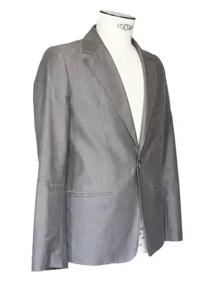Veste blazer classique en coton gris Prix boutique 360€ Taille S — photo 2