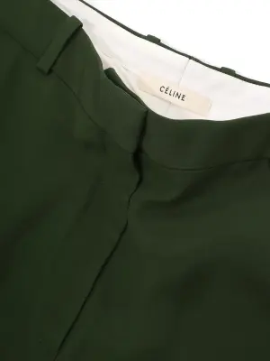 Pantalon par Phoebe Philo droit en crêpe vert et blanc Prix boutique 1200€ Taille 38 — photo 4