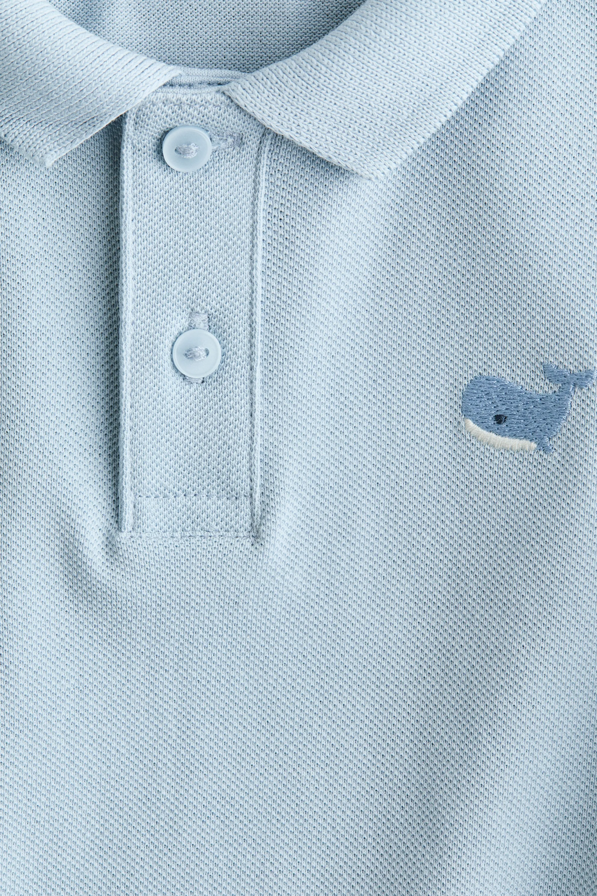 Polo avec détail brodé - Bleu clair/baleine