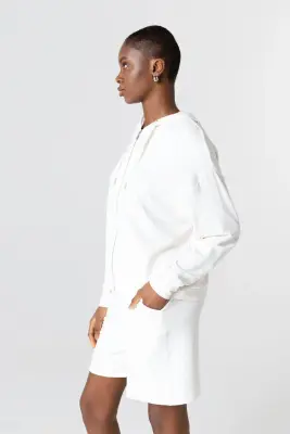 Sweat Crème Col Rond Manches Longues en Viscose / Elasthanne — photo 4