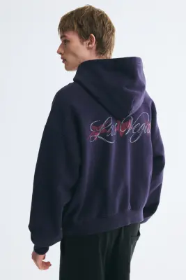 Hoodie imprimé Oversized Fit - Bleu foncé/Las Vegas — photo 3