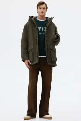 Parka déperlante matelassée - Vert kaki foncé — photo 2