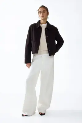 Veste-chemise en twill de coton - Marron foncé — photo 1