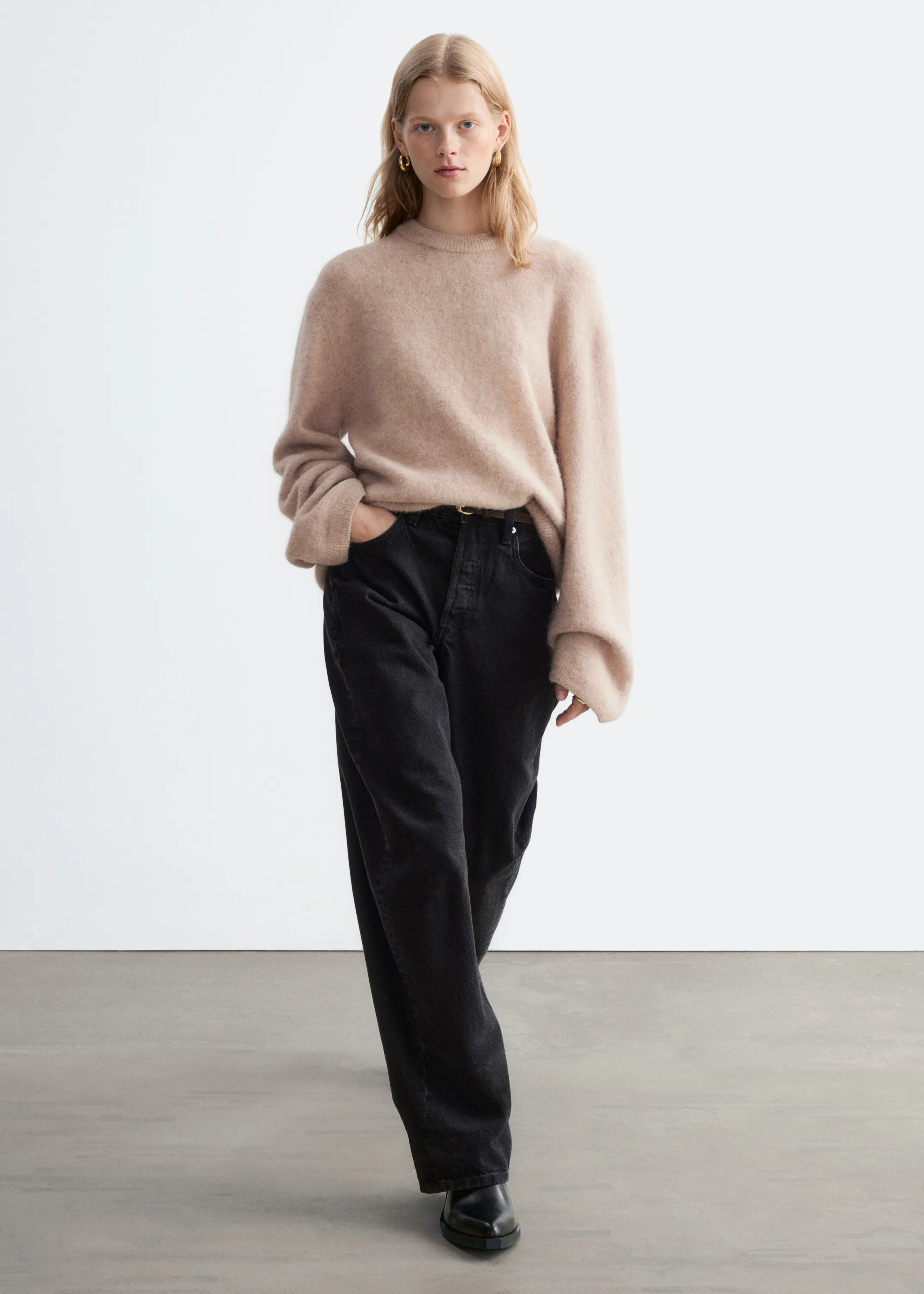 Pull en mélange d’alpaga - Beige