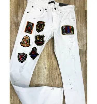 jean ZOOM FLIGHT Blanc patch — photo 3