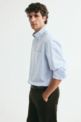 Chemise Oxford Regular Fit - Light blue/Striped — photo 3