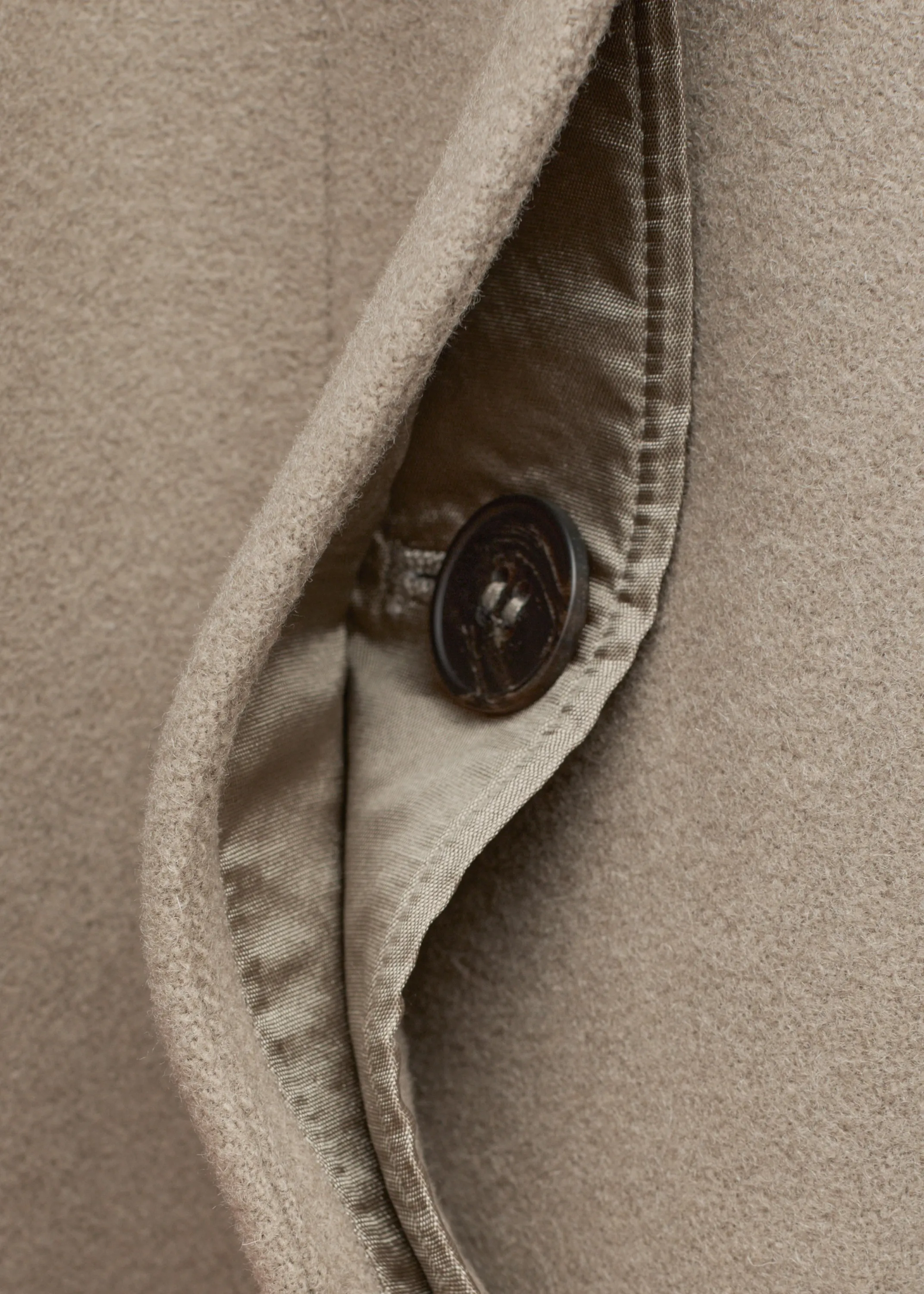 Manteau ceinturé en laine et lyocell - Taupe