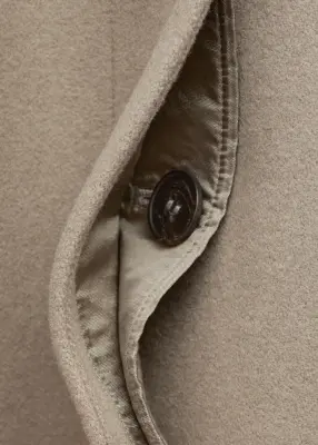 Manteau ceinturé en laine et lyocell - Taupe — photo 1