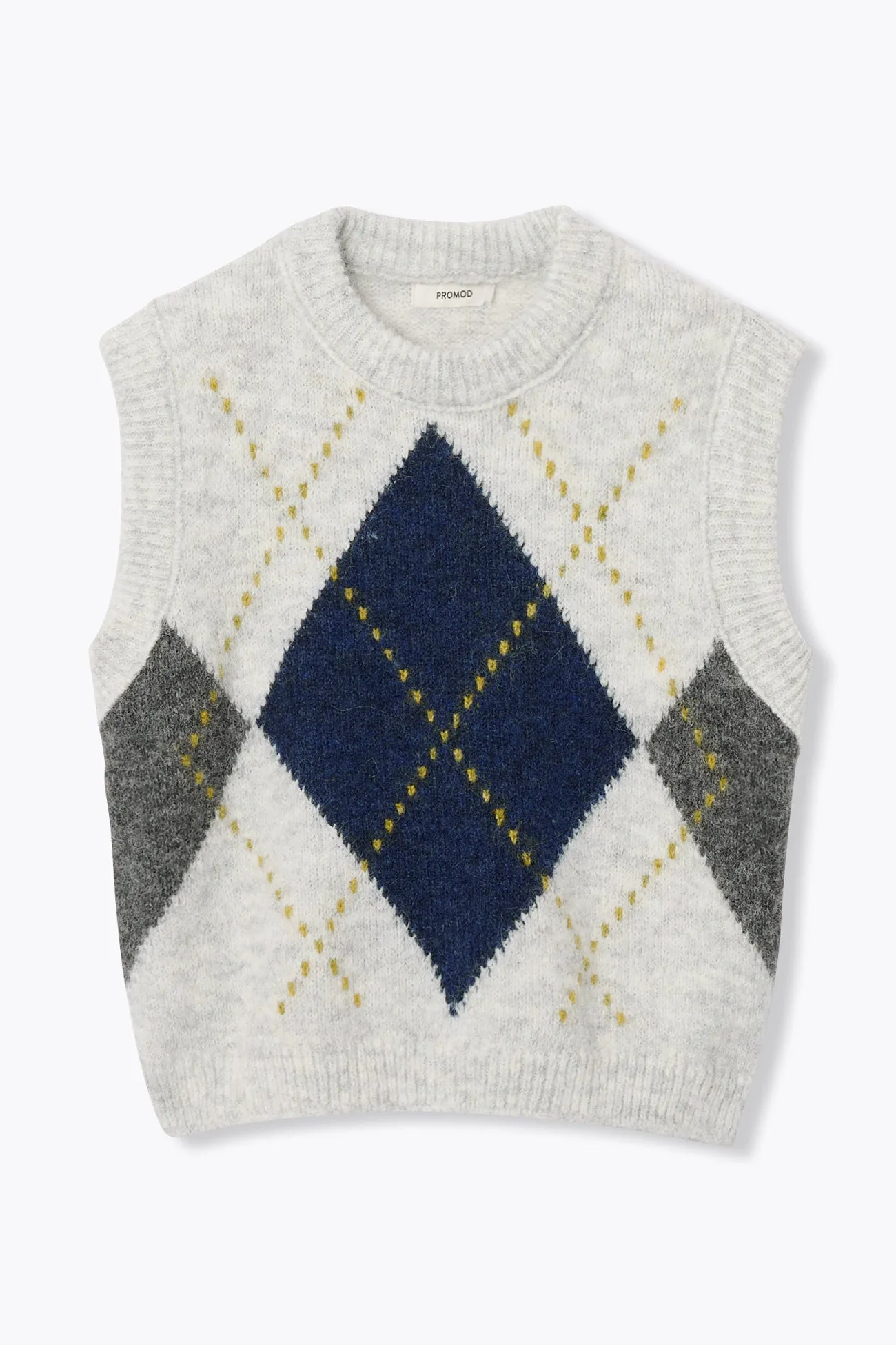 Pull sans manches à carreaux