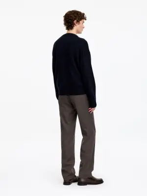 Pantalon en laine et coton - Taupe foncé — photo 2