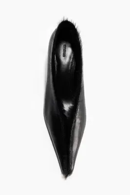 Escarpins en cuir à la finition texturée - Noir — photo 1