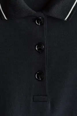 Polo en coton mélangé - Bleu foncé — photo 2