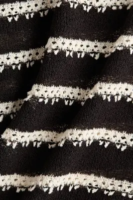 Polo façon crochet - Marron foncé/rayé — photo 2