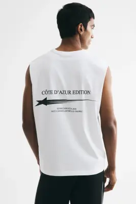 Débardeur imprimé Loose Fit - Blanc/Côte d'Azur Edition — photo 3