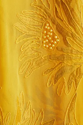 Robe ornementée à bretelles fines - Jaune