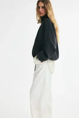 Veste oversize avec cordon de serrage - Gris foncé — photo 3